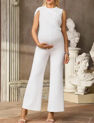 Salopeta SHEIN Maternity, alb