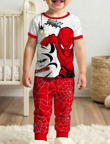Pijama Shein Kids, alb/rosu