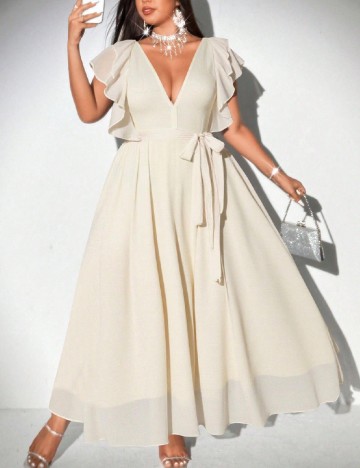 Rochie lunga SHEIN CURVE, crem