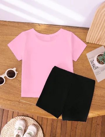 Compleu Shein Kids, roz/negru