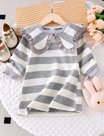 Rochie Shein Kids, gri/ecru