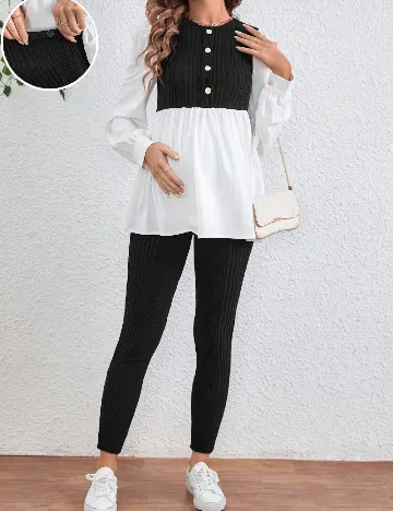 Bluza SHEIN Maternity, alb/negru