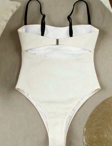 Costum de baie SHEIN, ecru