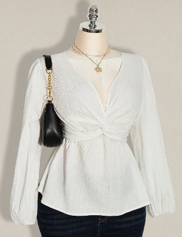 Bluza SHEIN CURVE, alb