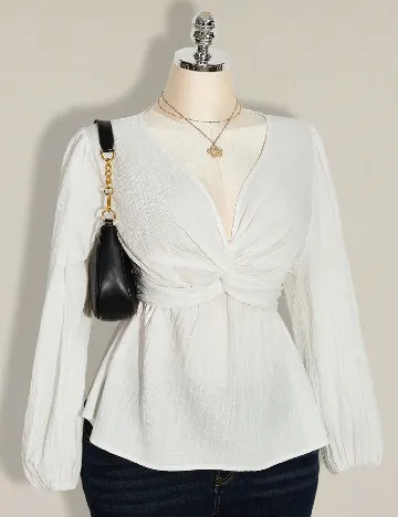Bluza SHEIN CURVE, alb
