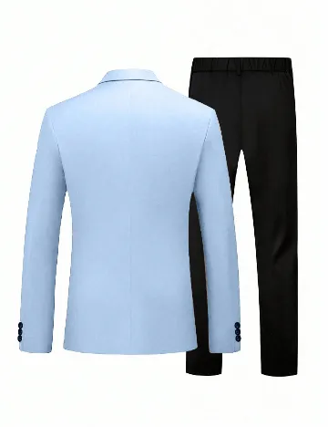Costum SHEIN, albastru/negru