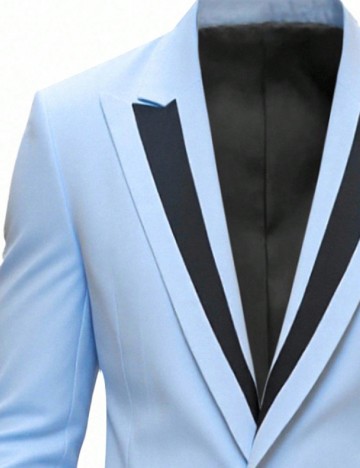 Costum SHEIN, albastru/negru