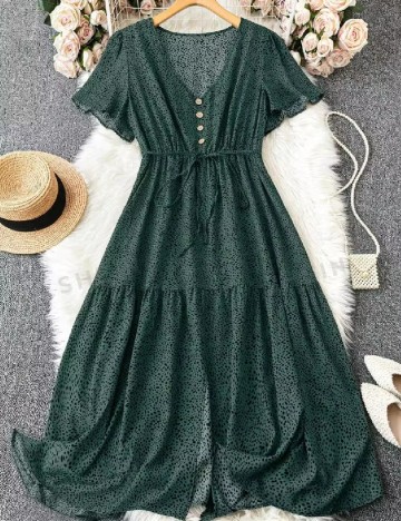 Rochie medie SHEIN CURVE, verde