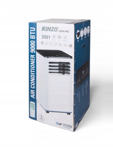 Aparat de aer conditionat portabil 9000 BTU 60 m³ Kinzo, alb