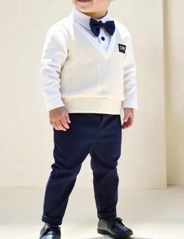 Compleu Shein Kids, alb/bleumarin