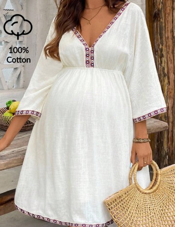 Rochie medie SHEIN Maternity, alb