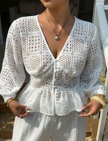 Bluza Dazy Plus Size, alb