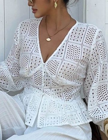 Bluza Dazy Plus Size, alb