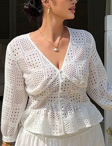 Bluza Dazy Plus Size, alb