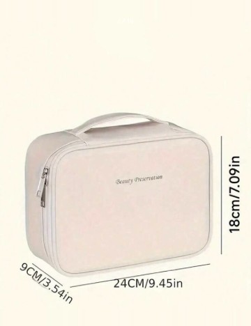 Geanta cosmetice SHEIN, ecru