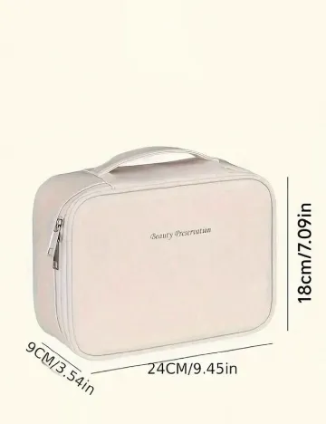 Geanta cosmetice SHEIN, ecru