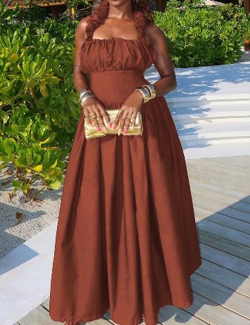 Rochie lunga SHEIN CURVE, maro