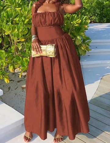 Rochie lunga SHEIN CURVE, maro