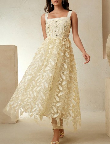 Rochie medie Anewsta, galben
