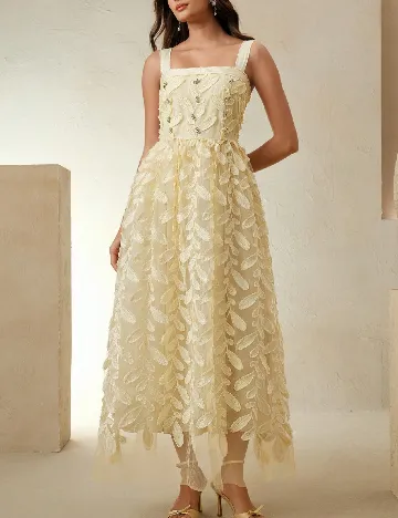 Rochie medie Anewsta, galben