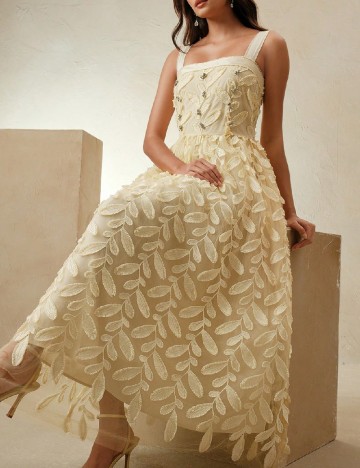 Rochie medie Anewsta, galben