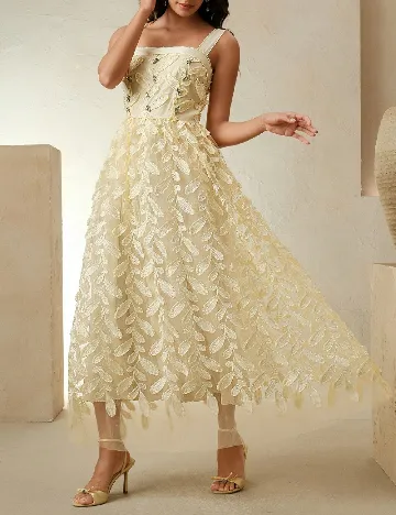 Rochie medie Anewsta, galben