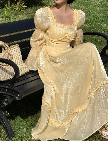 Rochie lunga Dazy, galben