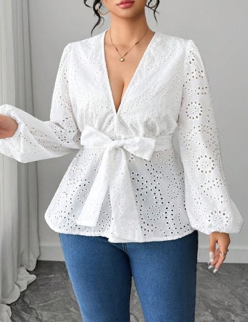 Bluza SHEIN CURVE, alb