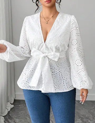 Bluza SHEIN CURVE, alb