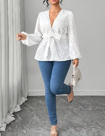 Bluza SHEIN CURVE, alb