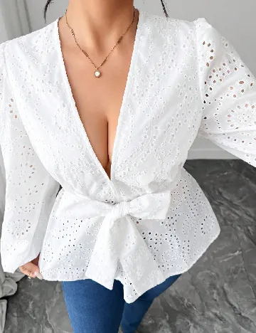 Bluza SHEIN CURVE, alb