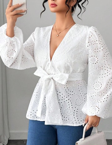 Bluza SHEIN CURVE, alb