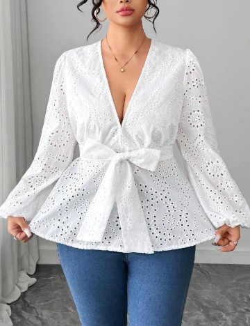 Bluza SHEIN CURVE, alb