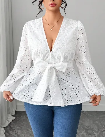 Bluza SHEIN CURVE, alb