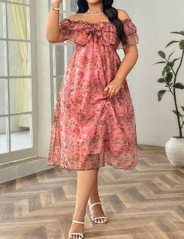 Rochie medie SHEIN CURVE, roz