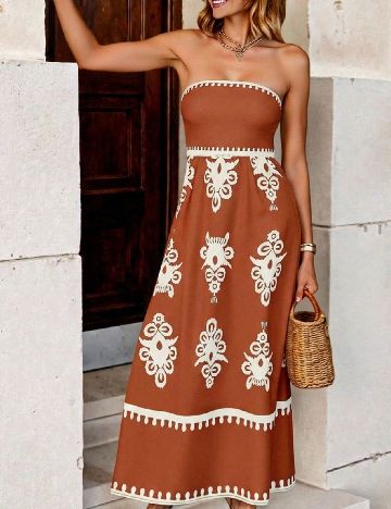 Rochie lunga SHEIN, caramiziu