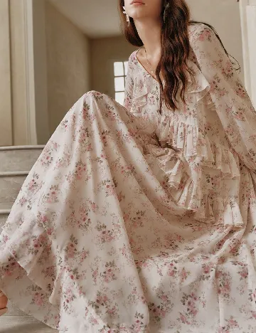 Rochie lunga SHEIN, crem