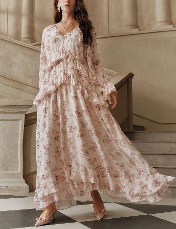 Rochie lunga SHEIN, crem