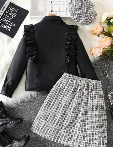 Compleu Shein Kids, negru/gri