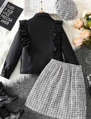 Compleu Shein Kids, negru/gri