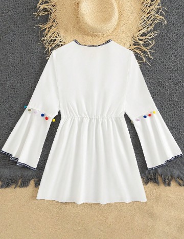 Rochie de plaja Shein Kids, alb