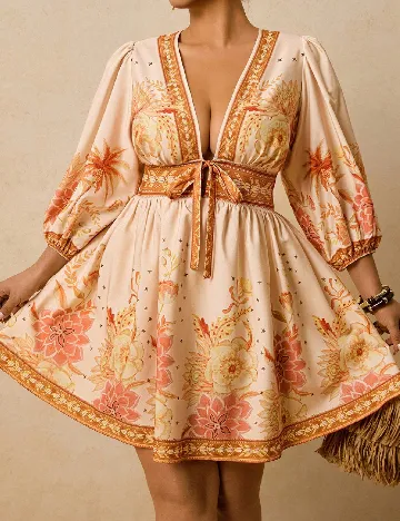 Rochie scurta SHEIN CURVE, piersica