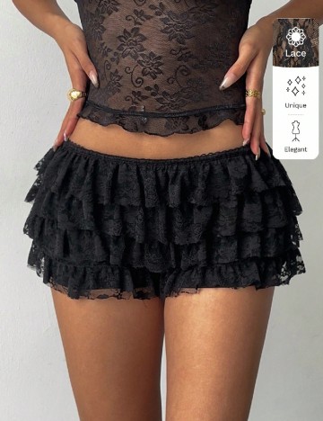 Fusta pantalon SHEIN, negru
