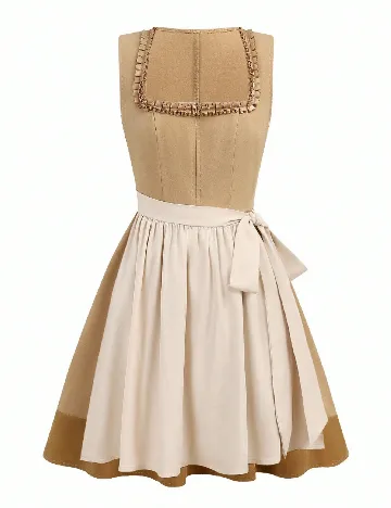 Rochie scurta SHEIN, maro/crem