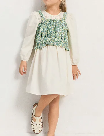 Rochie Shein Kids, crem/verde