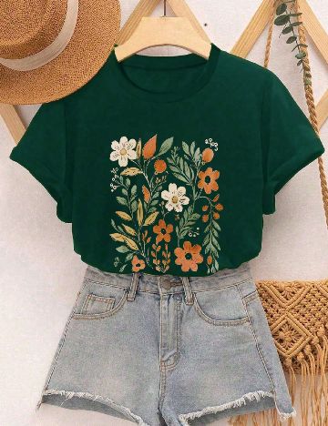 Tricou Shein Kids, verde