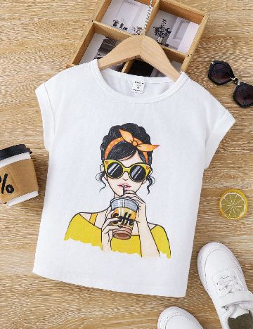 Tricou Shein Kids, alb