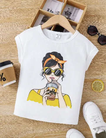 Tricou Shein Kids, alb