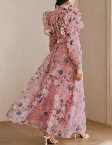 Rochie lunga Anewsta, roz