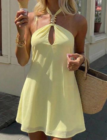 Rochie scurta SHEIN, galben